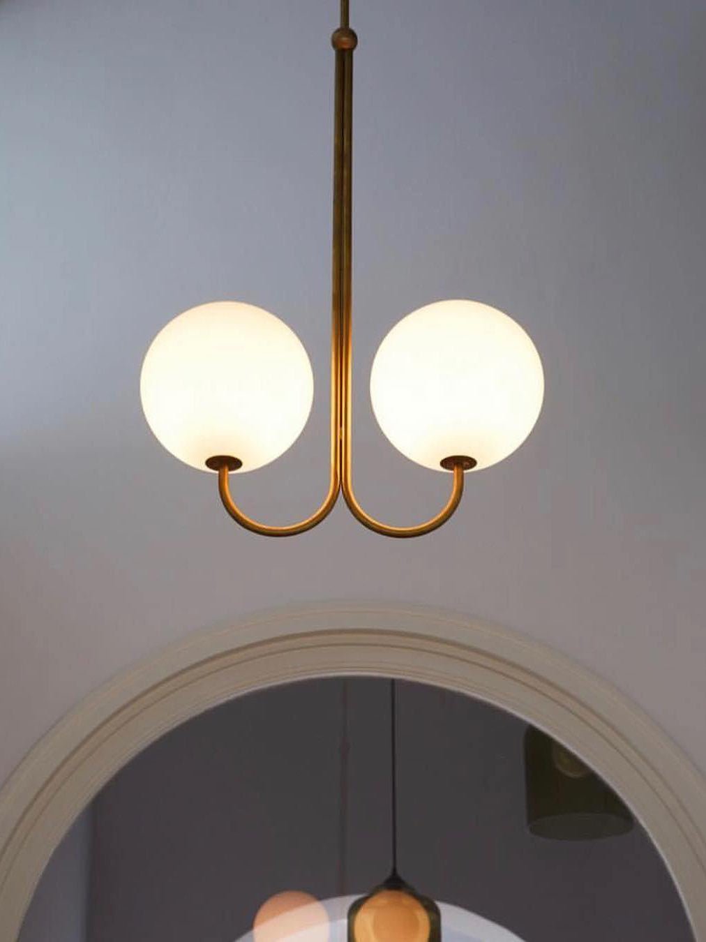 Brin elegante hanglamp van metaal en glas