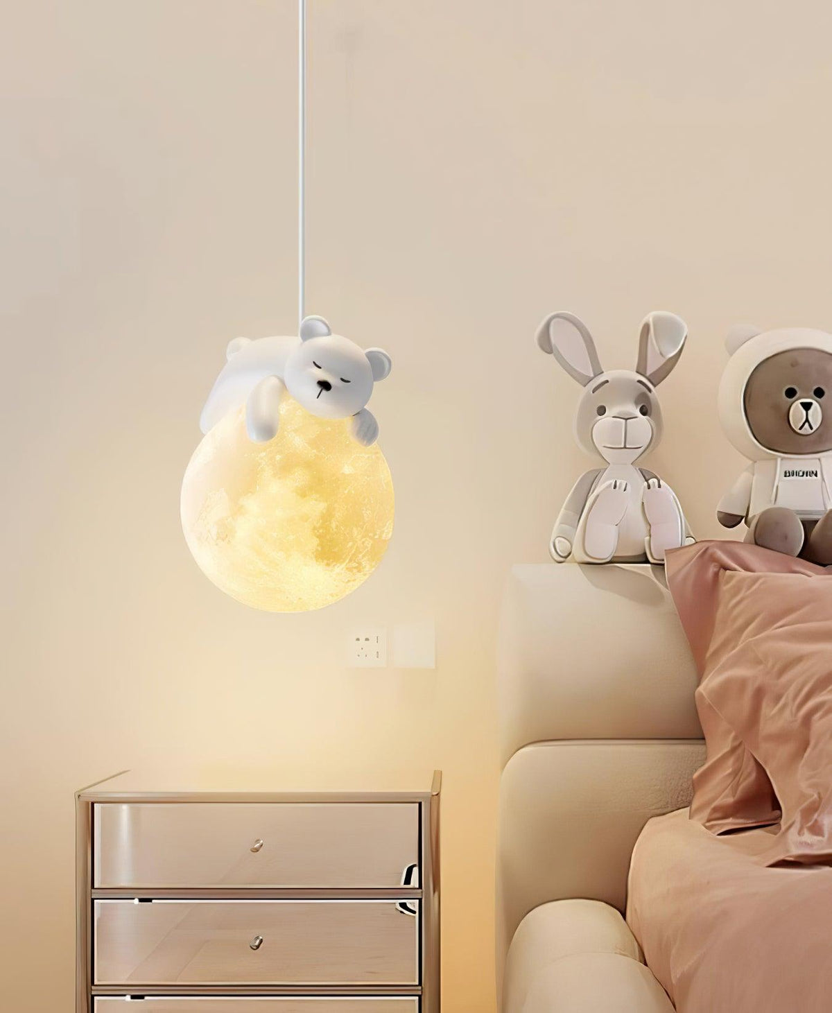 Velisise hanglamp Beer Maan voor kinderkamer