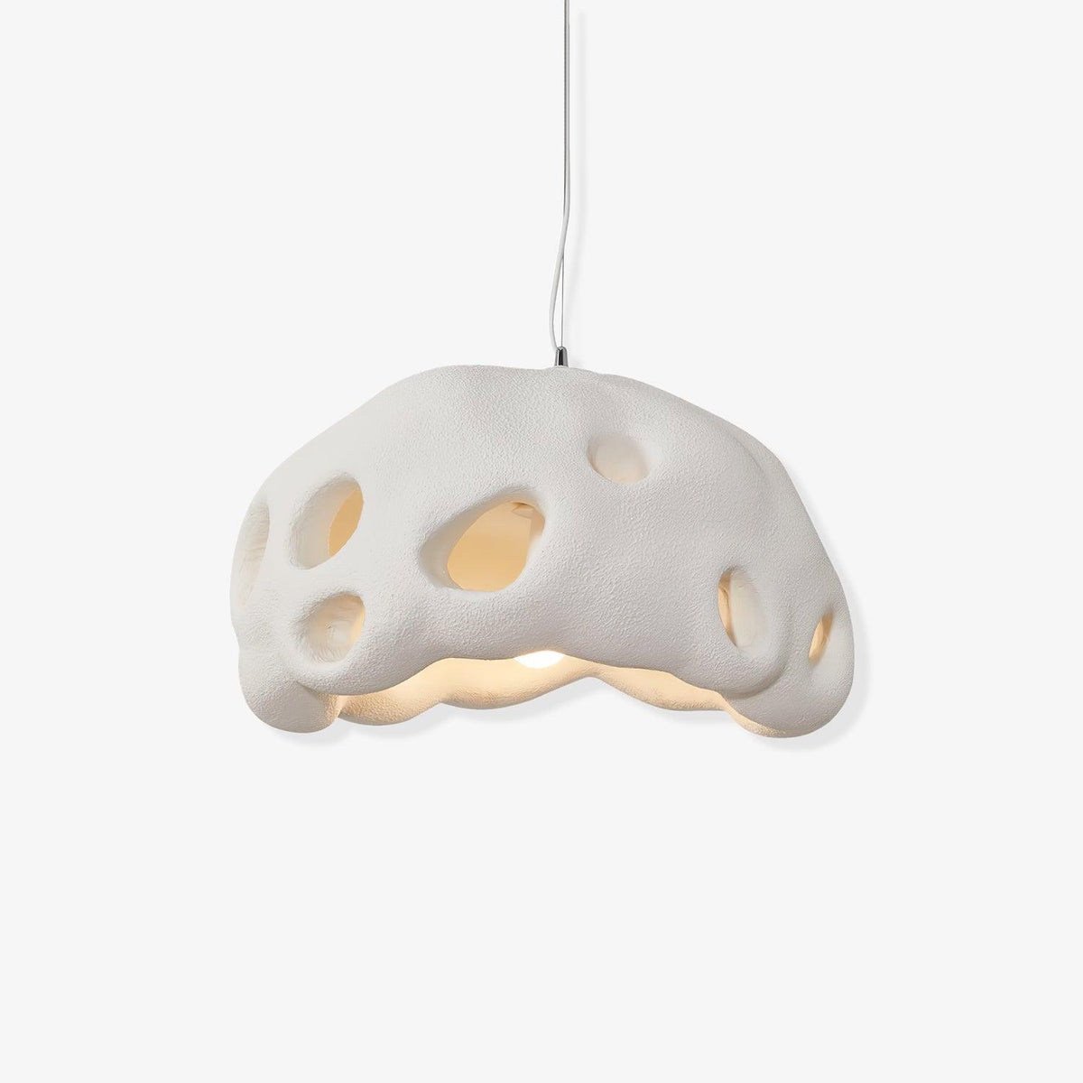 Celarira hanglamp van witte hars voor de woonkamer