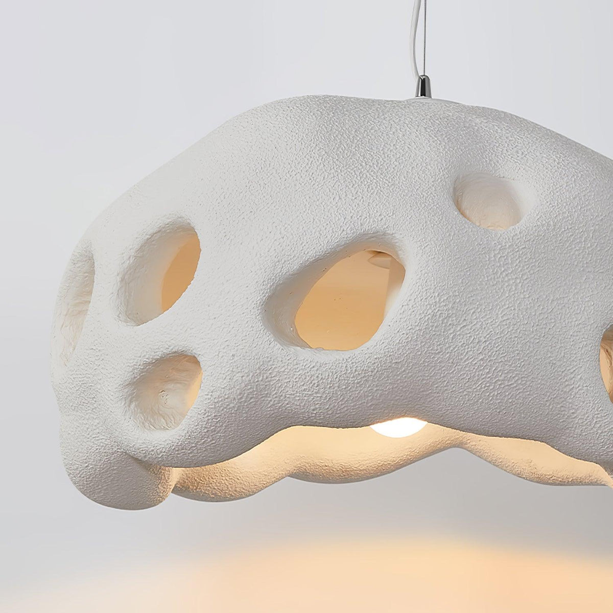 Celarira hanglamp van witte hars voor de woonkamer