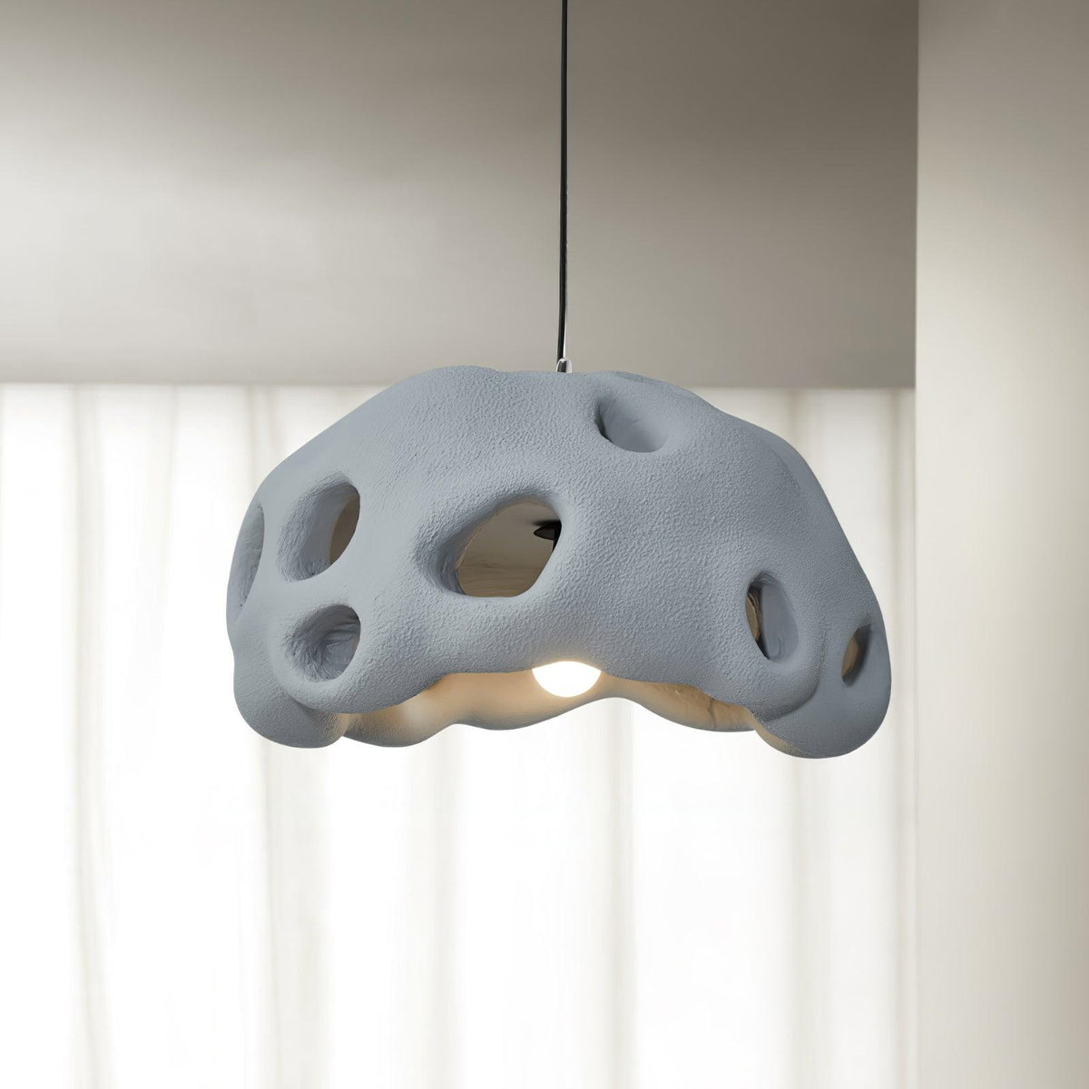 Celarira hanglamp van witte hars voor de woonkamer