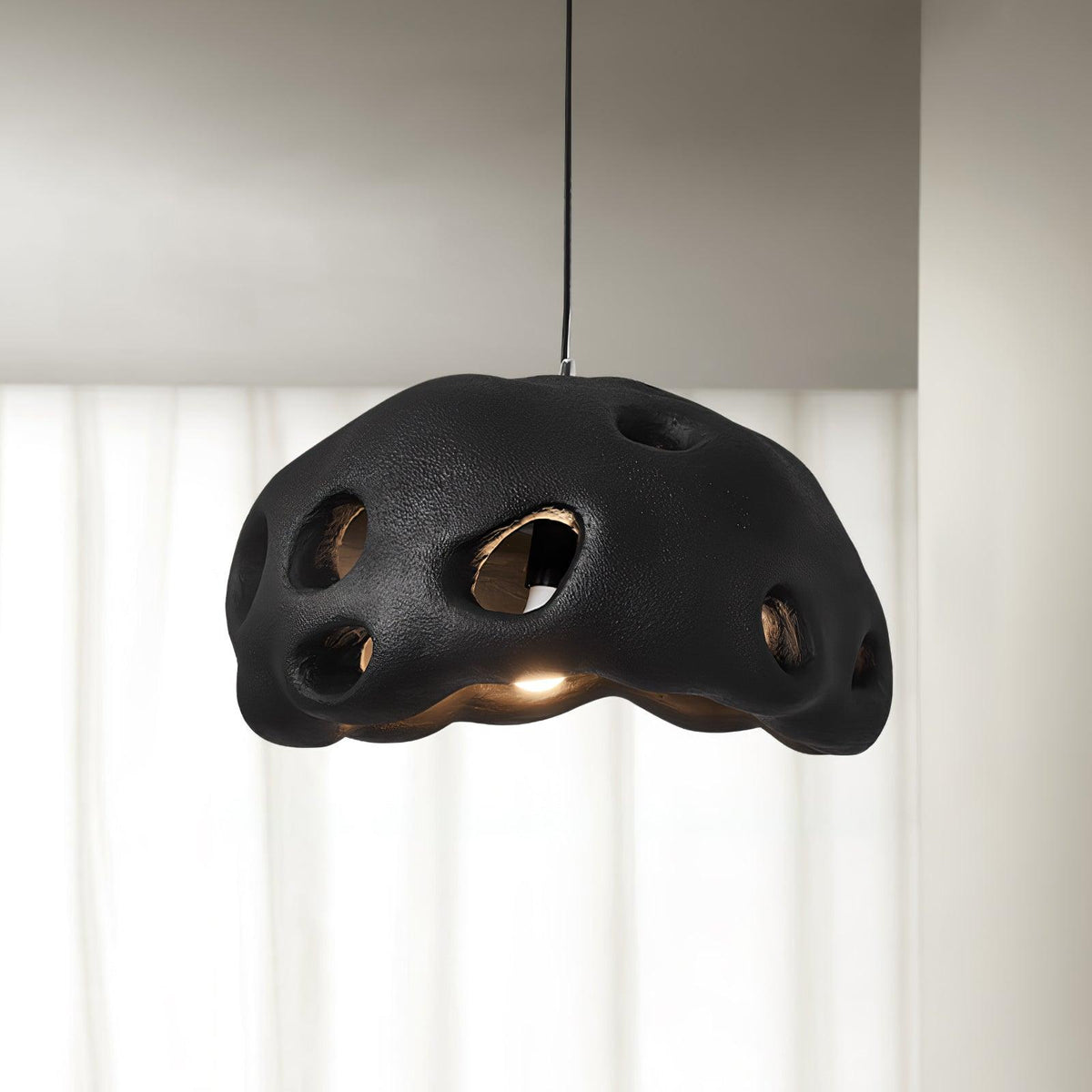 Celarira hanglamp van witte hars voor de woonkamer