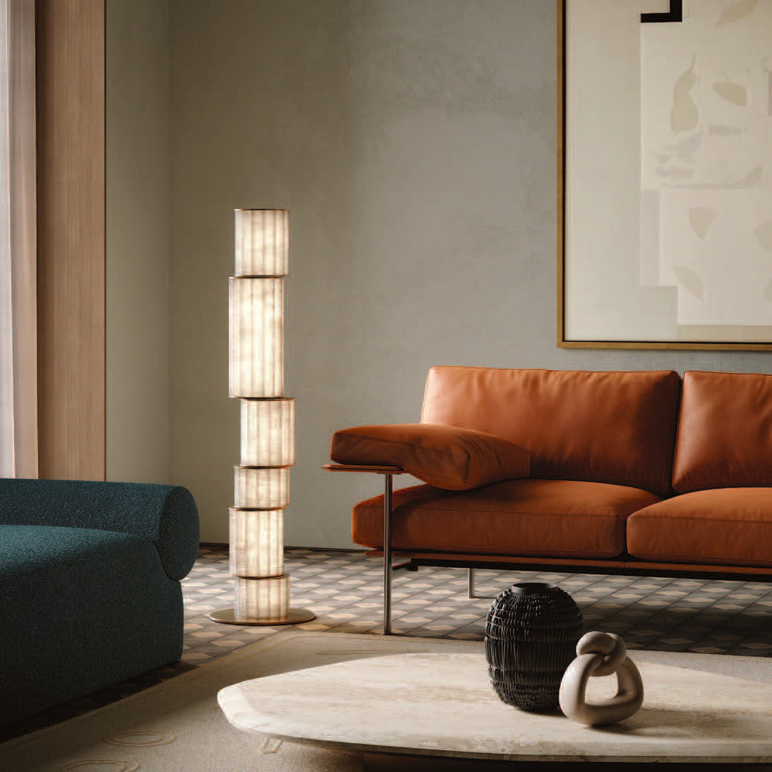 Durell albasten vloerlamp