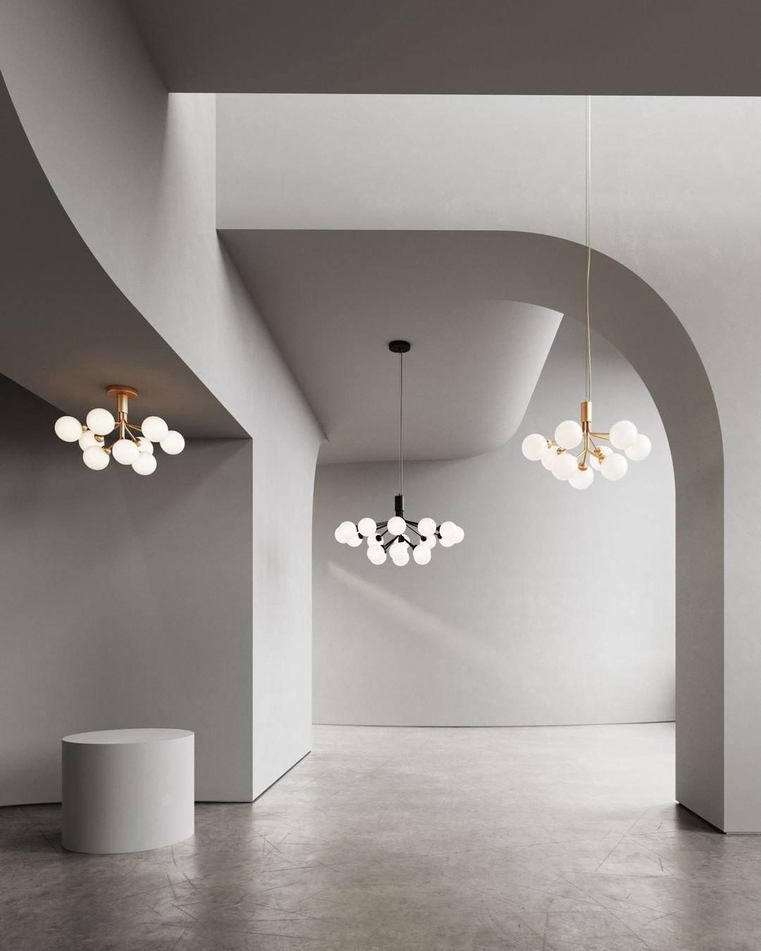 Eirelelle Hanglamp Glas cluster van glazen bollen Messing
