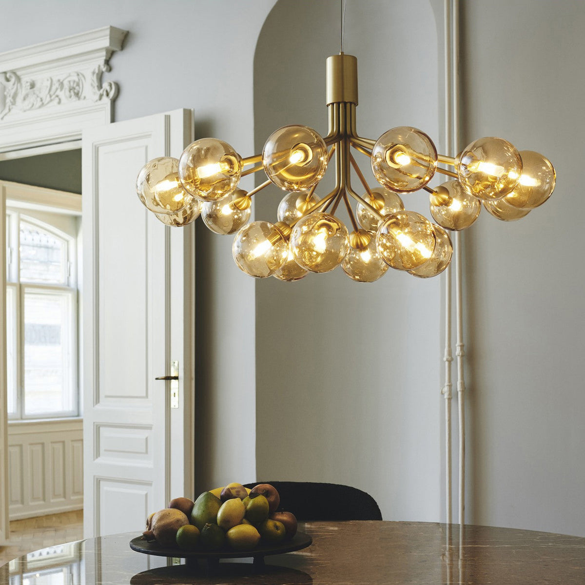 Eirelelle Hanglamp Glas cluster van glazen bollen Messing