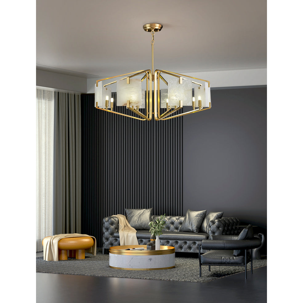 Plotuvys Postmodern luxe messing albasten kroonluchter