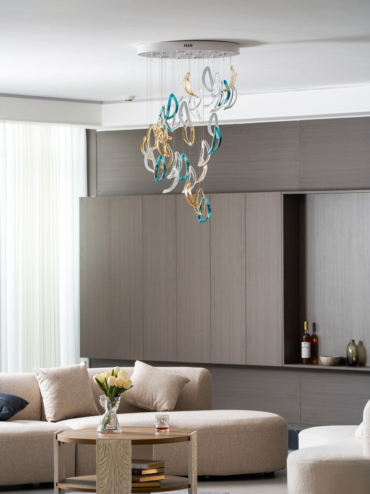 AquaFlux Grand Cascade Ripple glas Art Customize Kroonluchter
