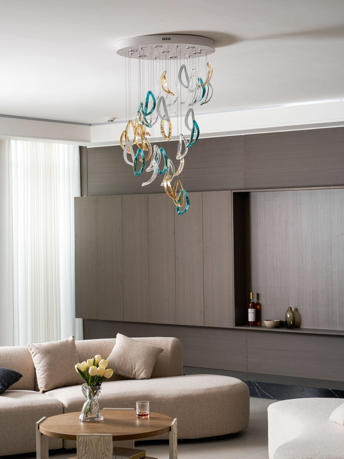 AquaFlux Grand Cascade Ripple glas Art Customize Kroonluchter