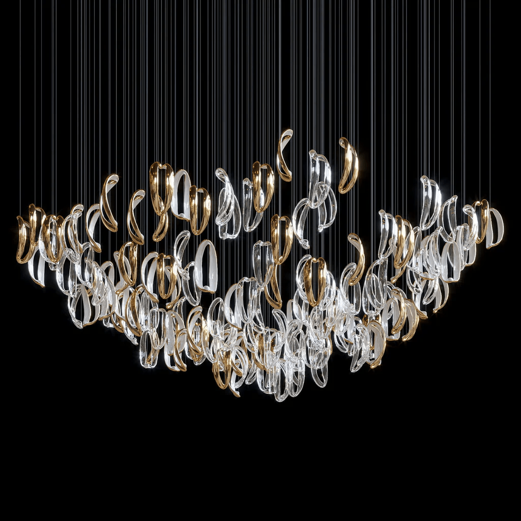 AquaFlux Grand Cascade Ripple glas Art Customize Kroonluchter