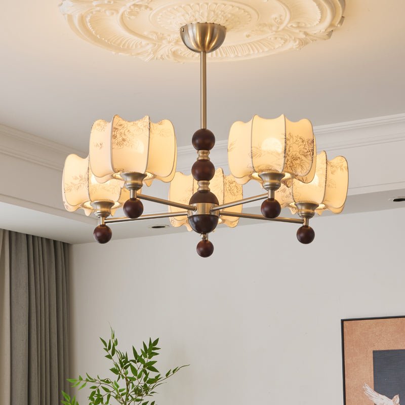 Ephaos elegantie Vintage Bloemmotief Hout Kroonluchter