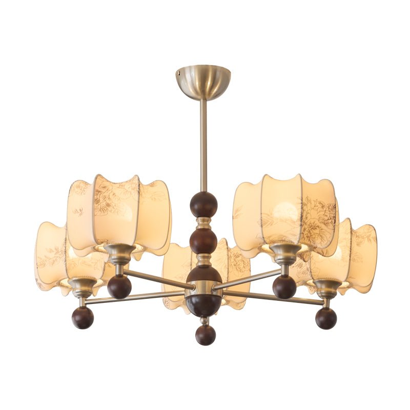 Ephaos elegantie Vintage Bloemmotief Hout Kroonluchter