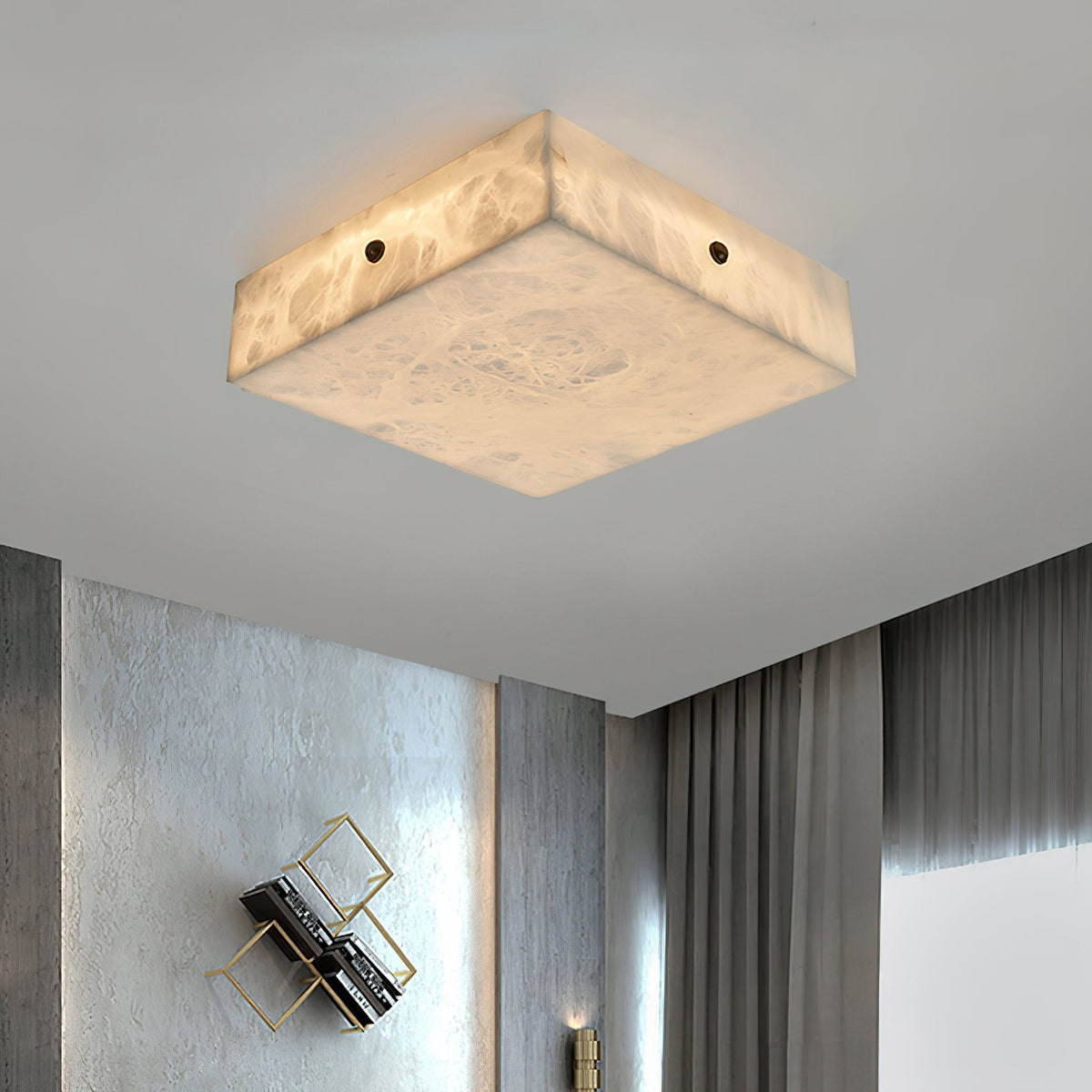 Rauduvys moderne minimalistische plafondlamp van albast