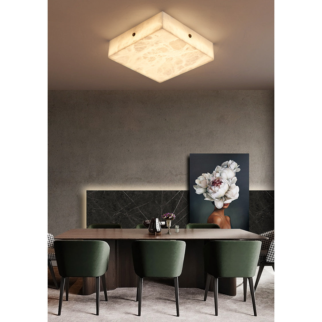 Rauduvys moderne minimalistische plafondlamp van albast
