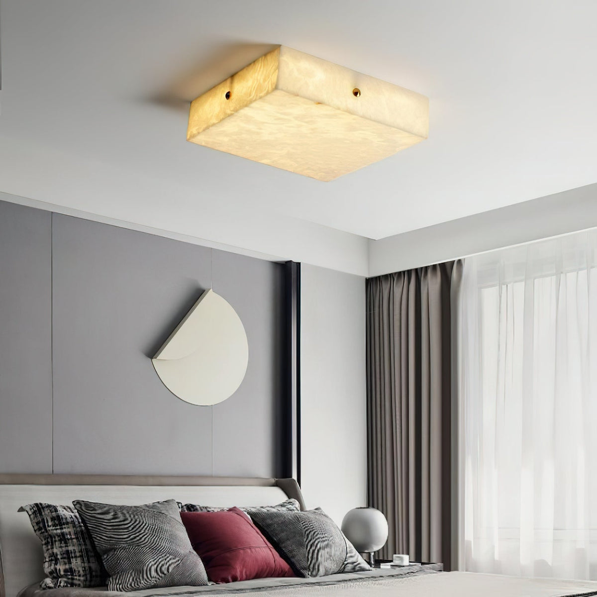 Rauduvys moderne minimalistische plafondlamp van albast