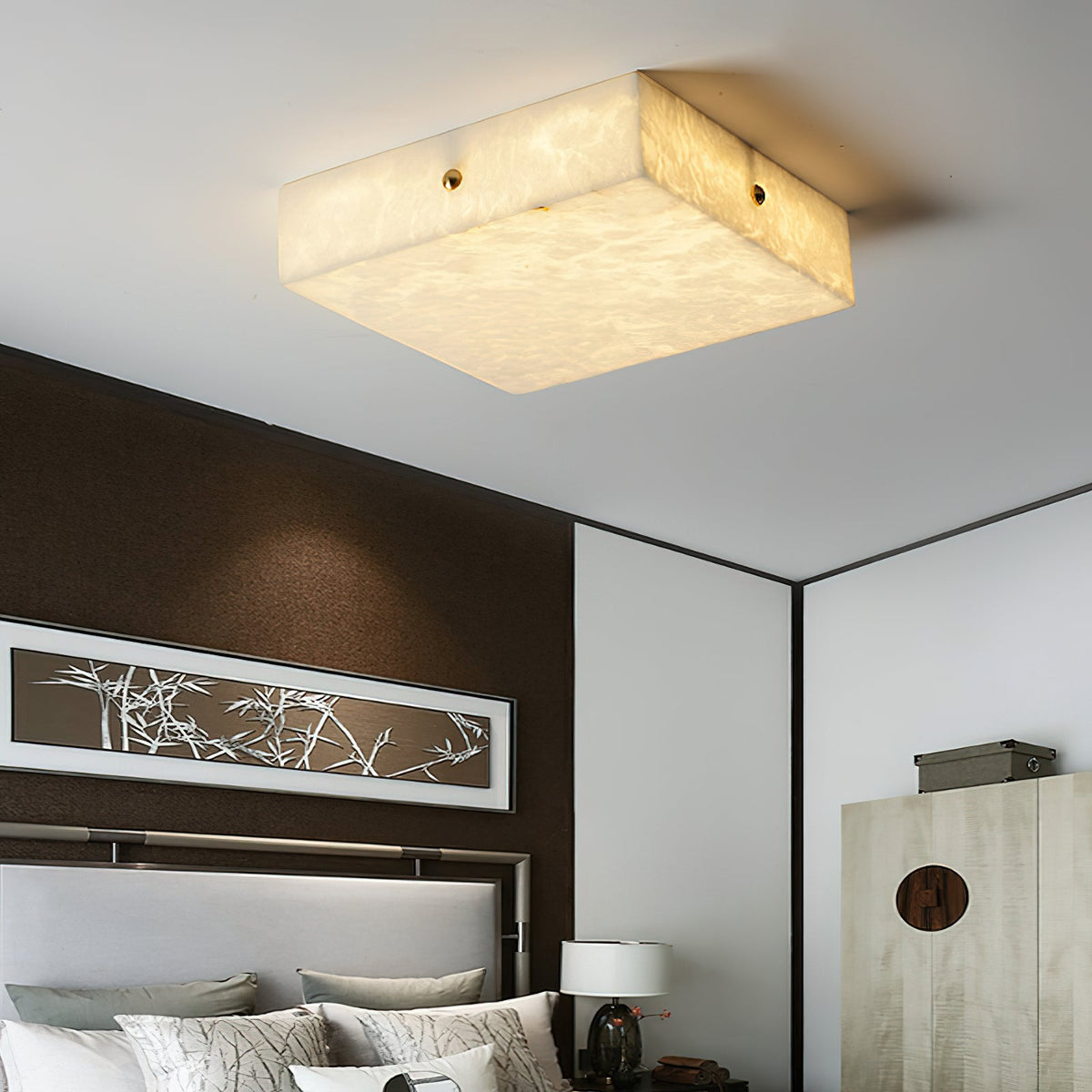 Rauduvys moderne minimalistische plafondlamp van albast