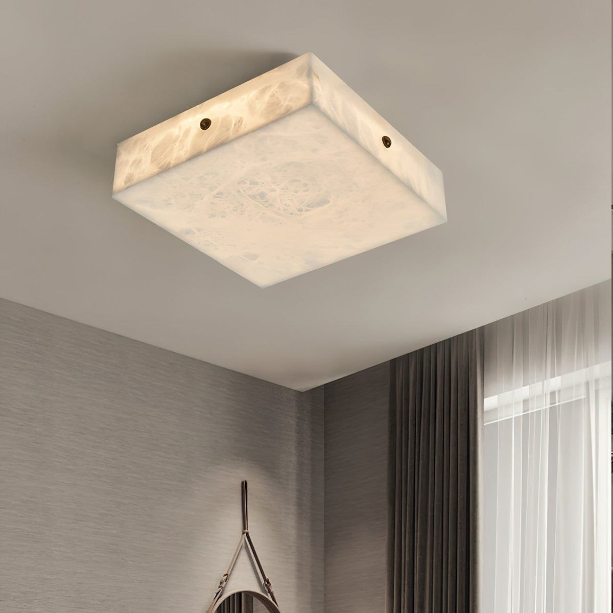 Rauduvys moderne minimalistische plafondlamp van albast