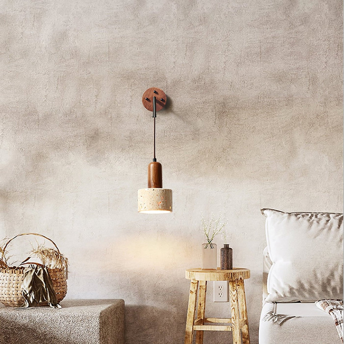 Valenella travertin wandlamp