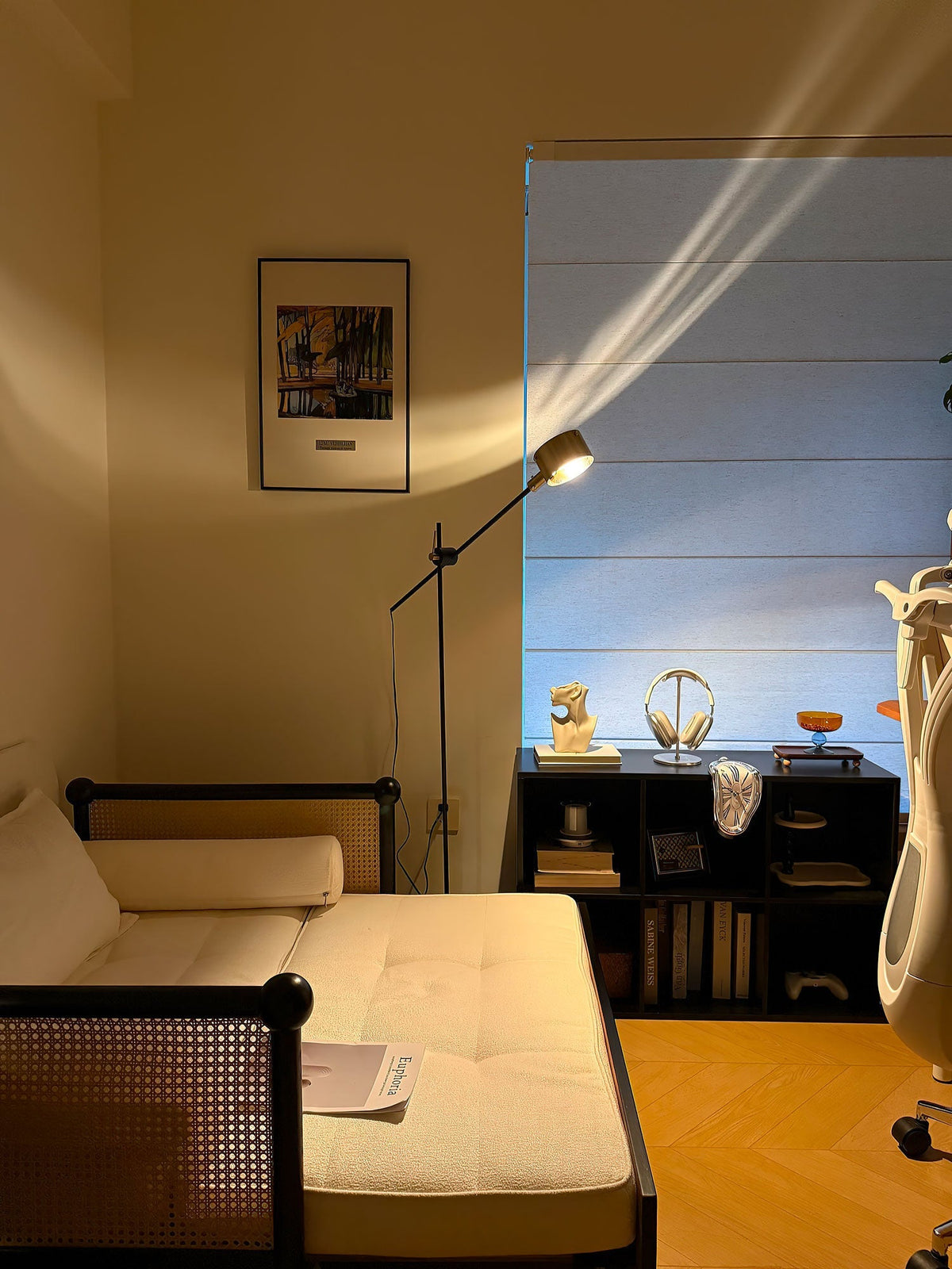 Arclen verstelbare vloerlamp met horizontale arm