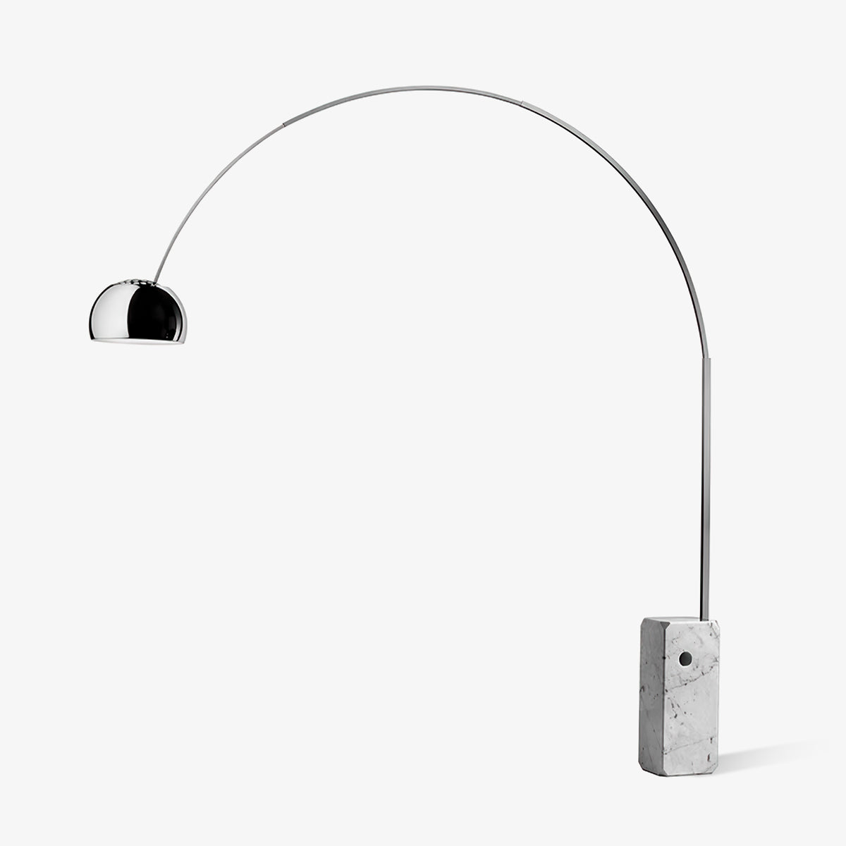 Alevra vloerlamp van staal en marmer