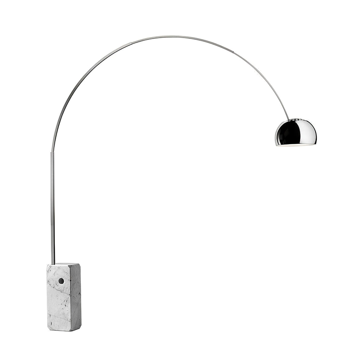 Alevra vloerlamp van staal en marmer