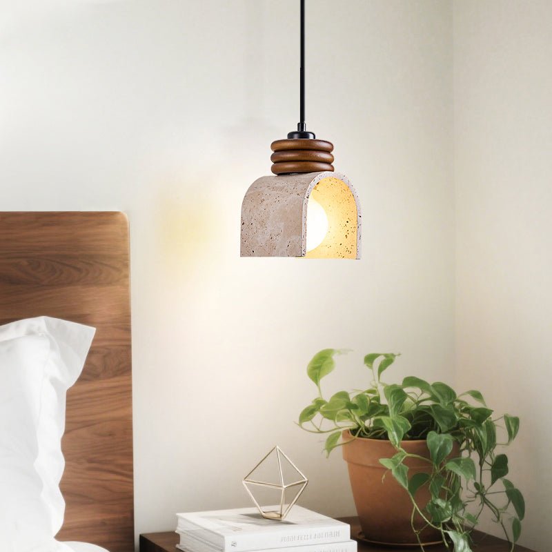 Quinn Moderne hanglamp van geel travertin