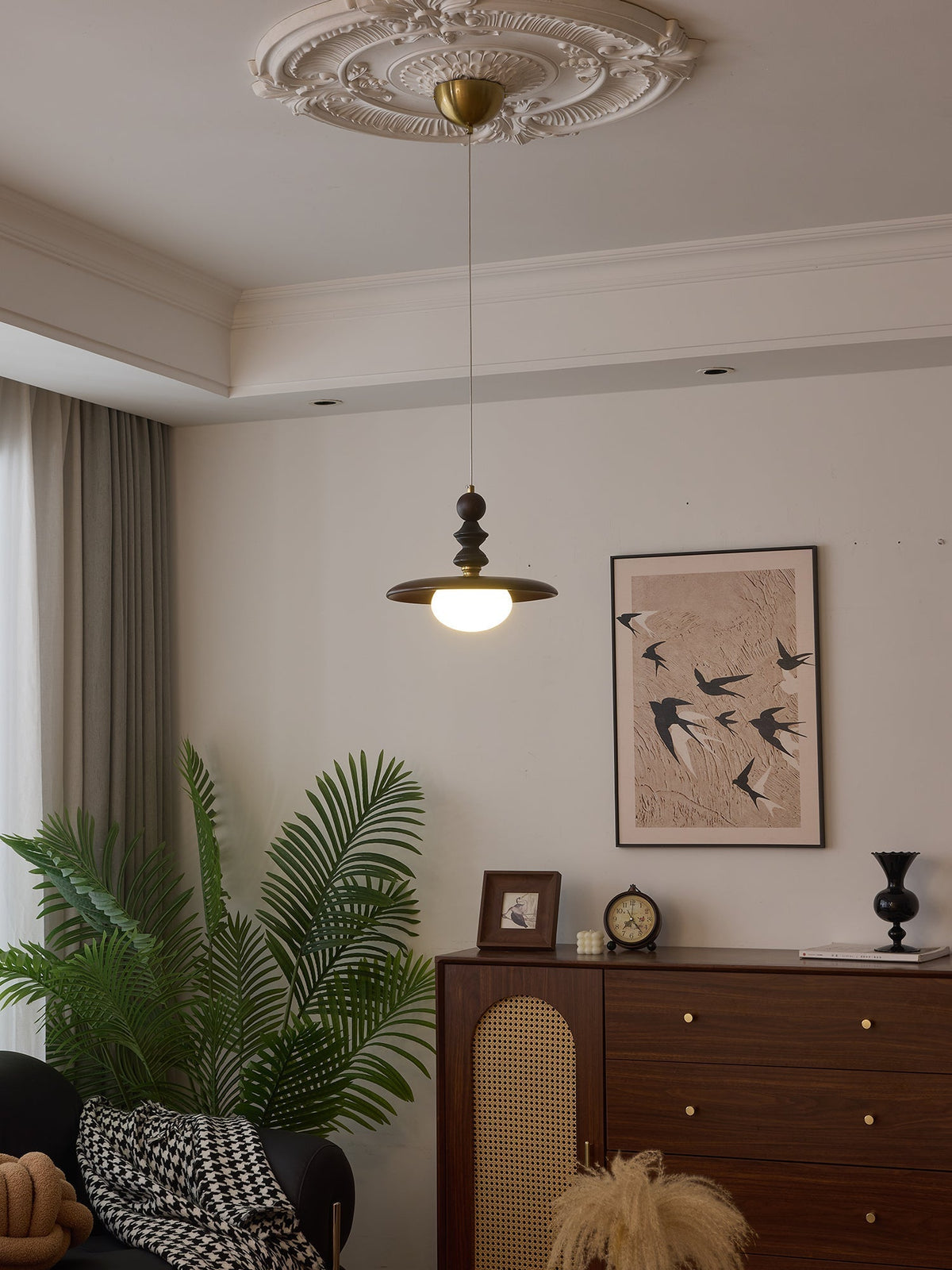 Syraeeth Premium Noordse kunst houten hanglamp