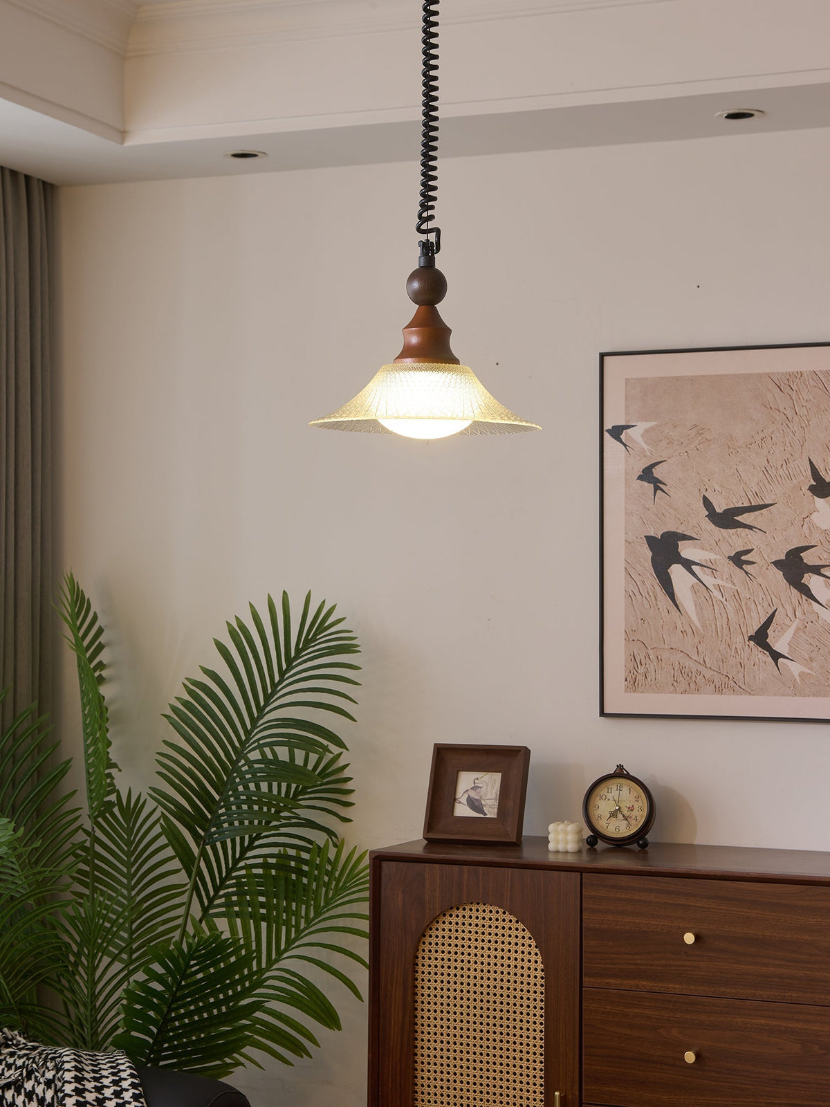 Syraeeth Premium Noordse kunst houten hanglamp