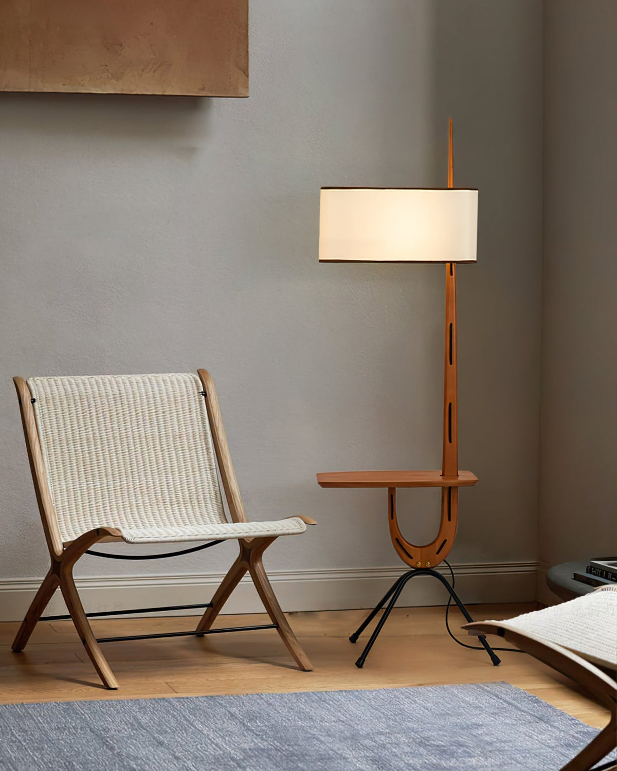 Vemara Mid Century Houten vloerlamp