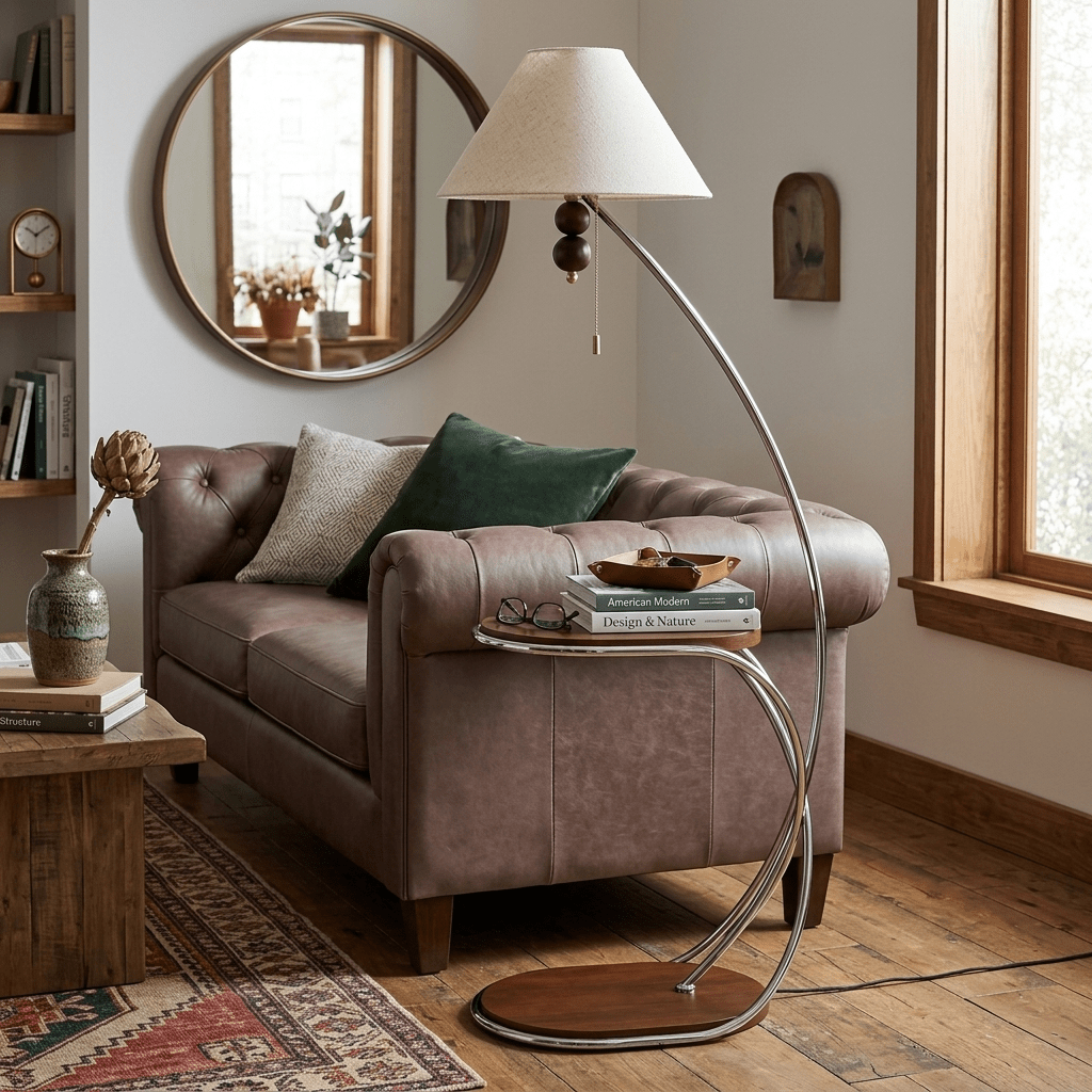 Elaorina gebogen plank vloerlamp