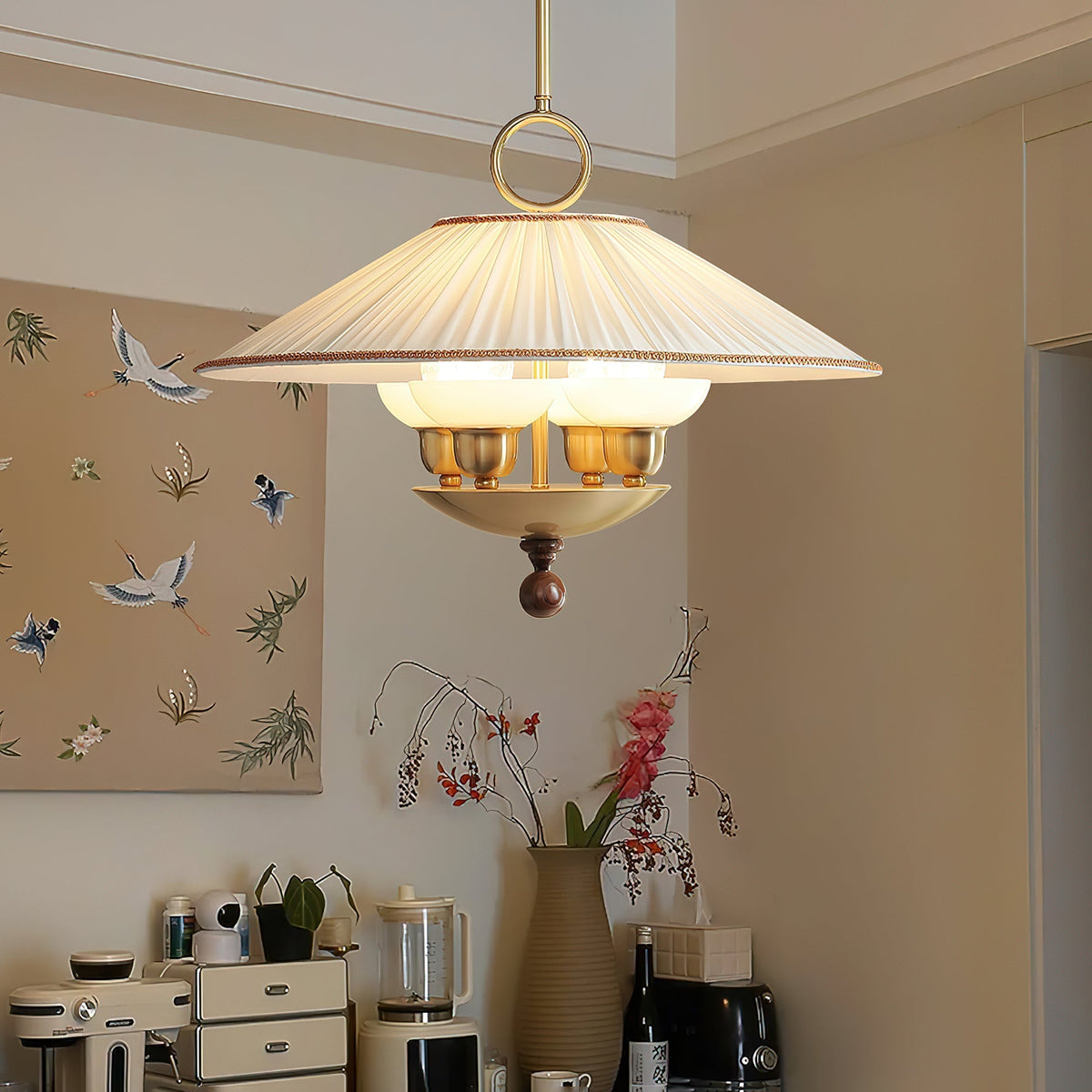 Umbera hanglamp met geplooide kap