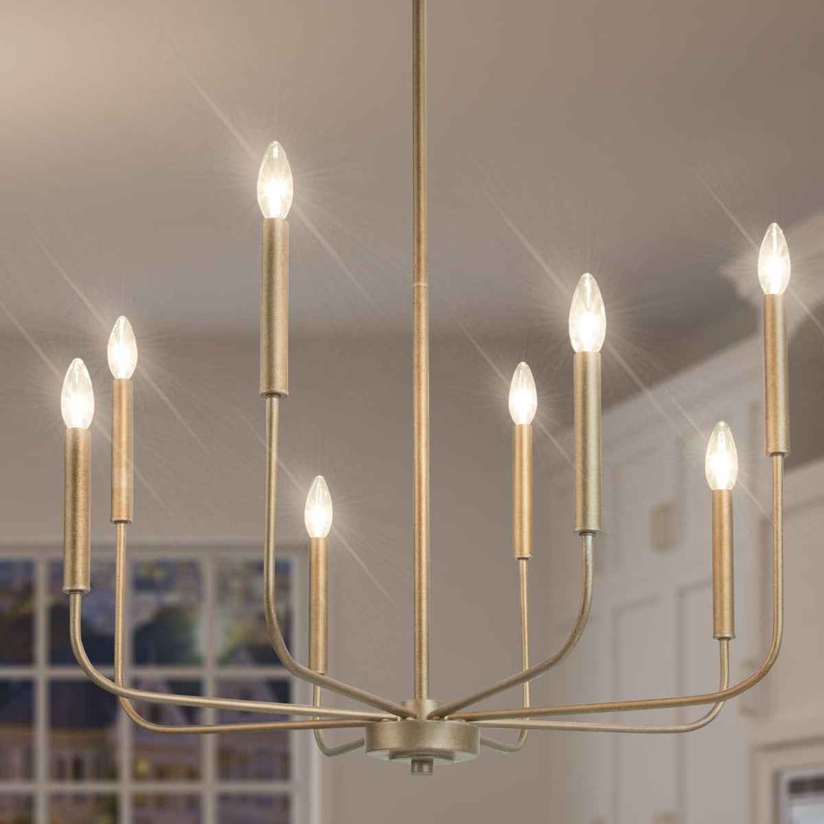 Ulfuvys moderne kroonluchter met kaarsen, industriële metalen stijl