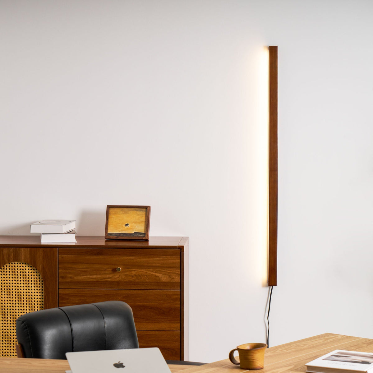 Bryf wandlamp Lineair Hout Met Stekker