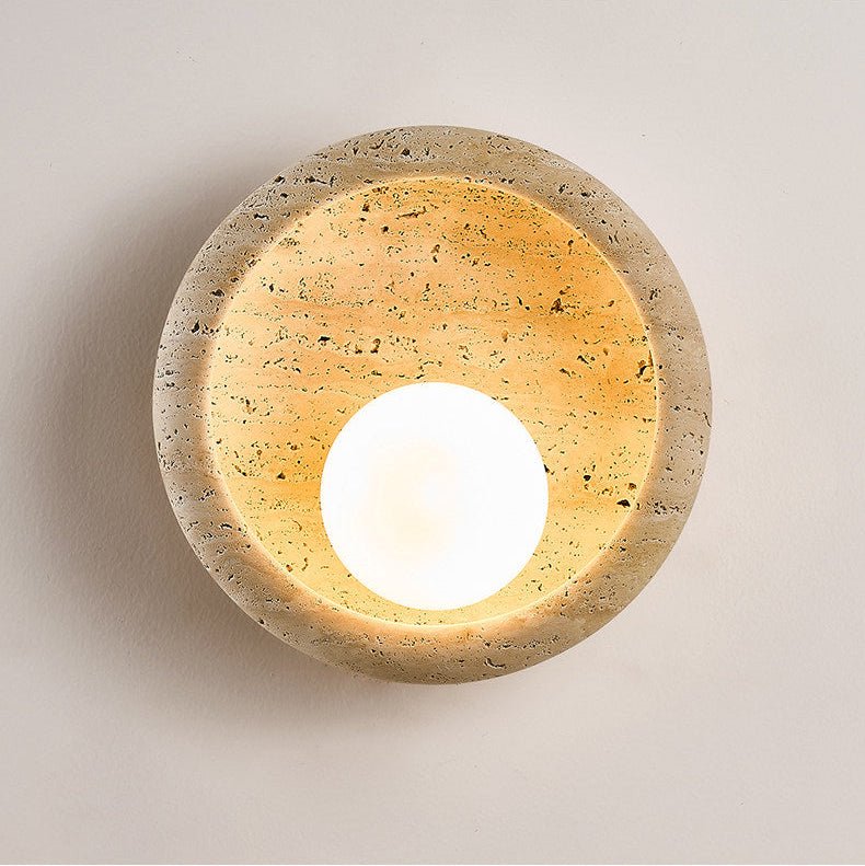 Valiselle wandlamp in Geel travertin