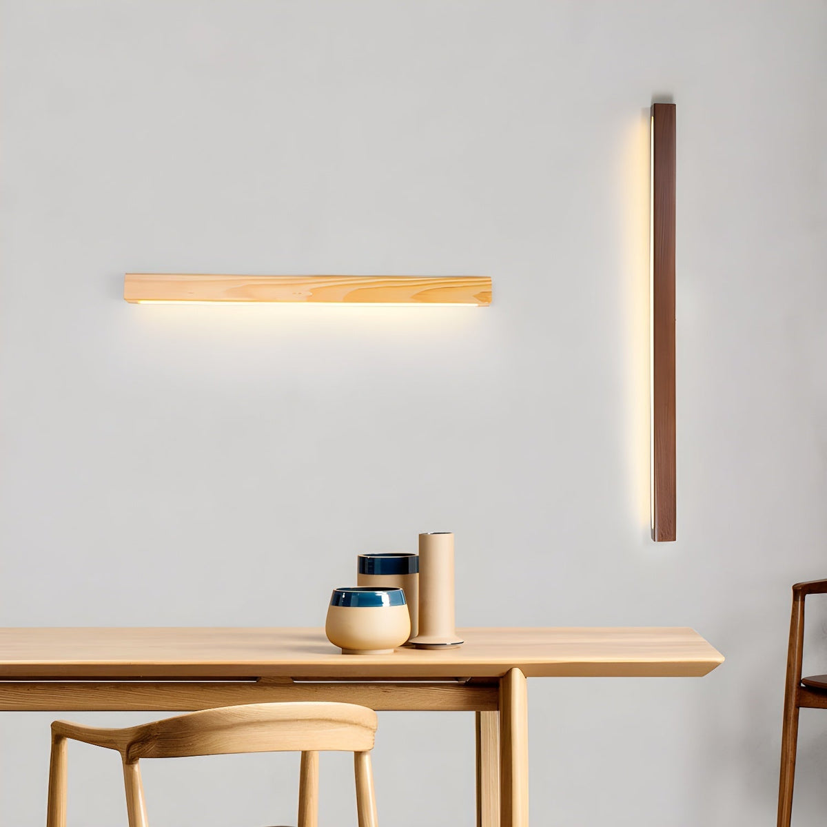 Elvivine wandlamp Hout Lineair Minimalistisch LED