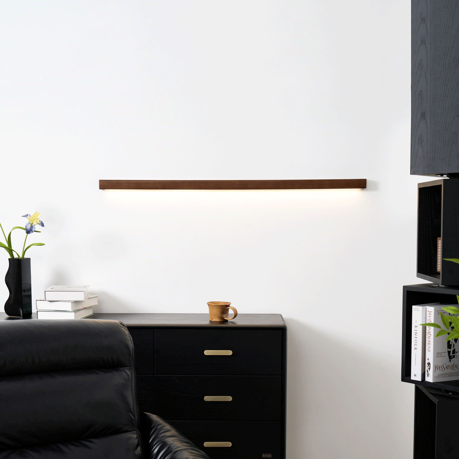 Elvivine wandlamp Hout Lineair Minimalistisch LED