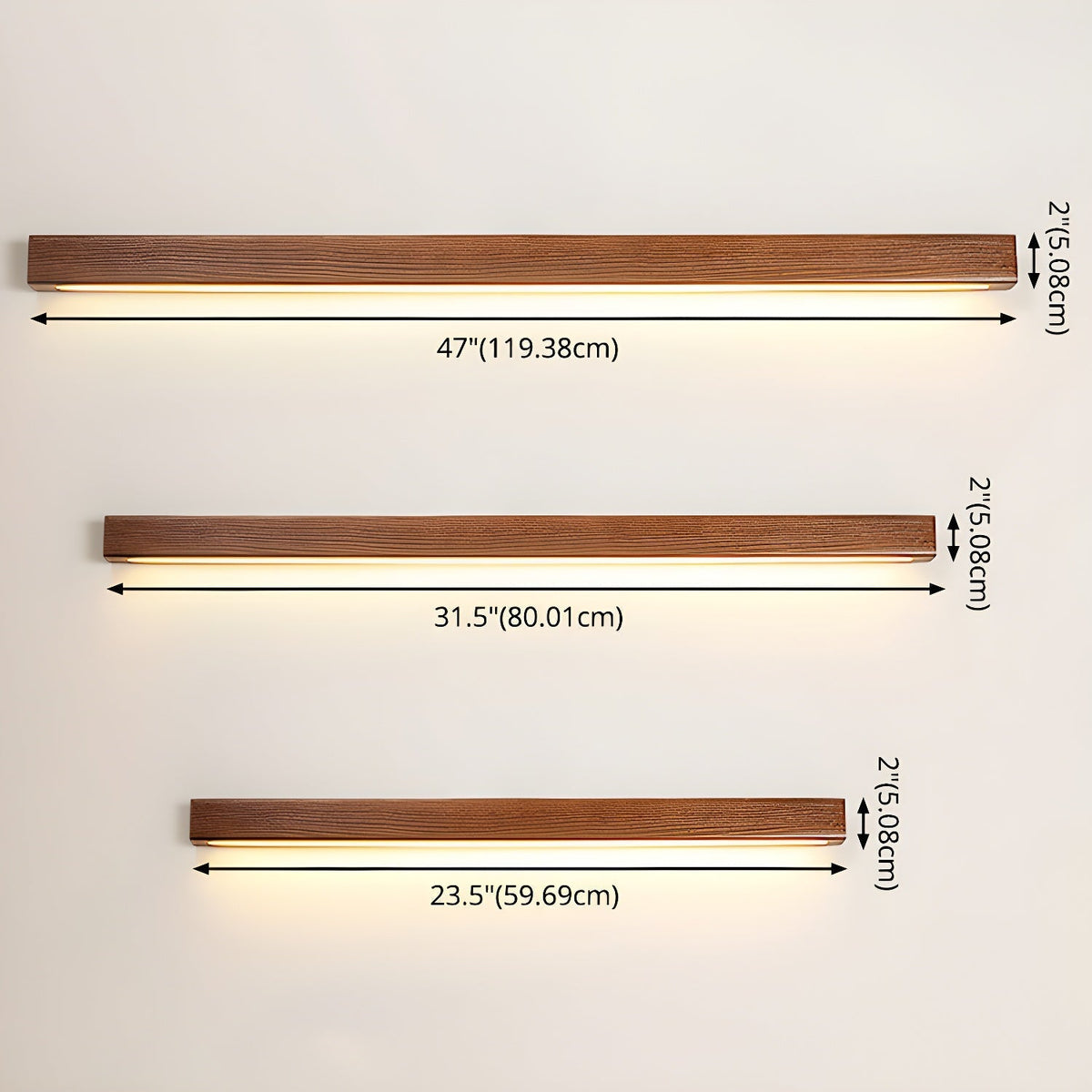 Elvivine wandlamp Hout Lineair Minimalistisch LED