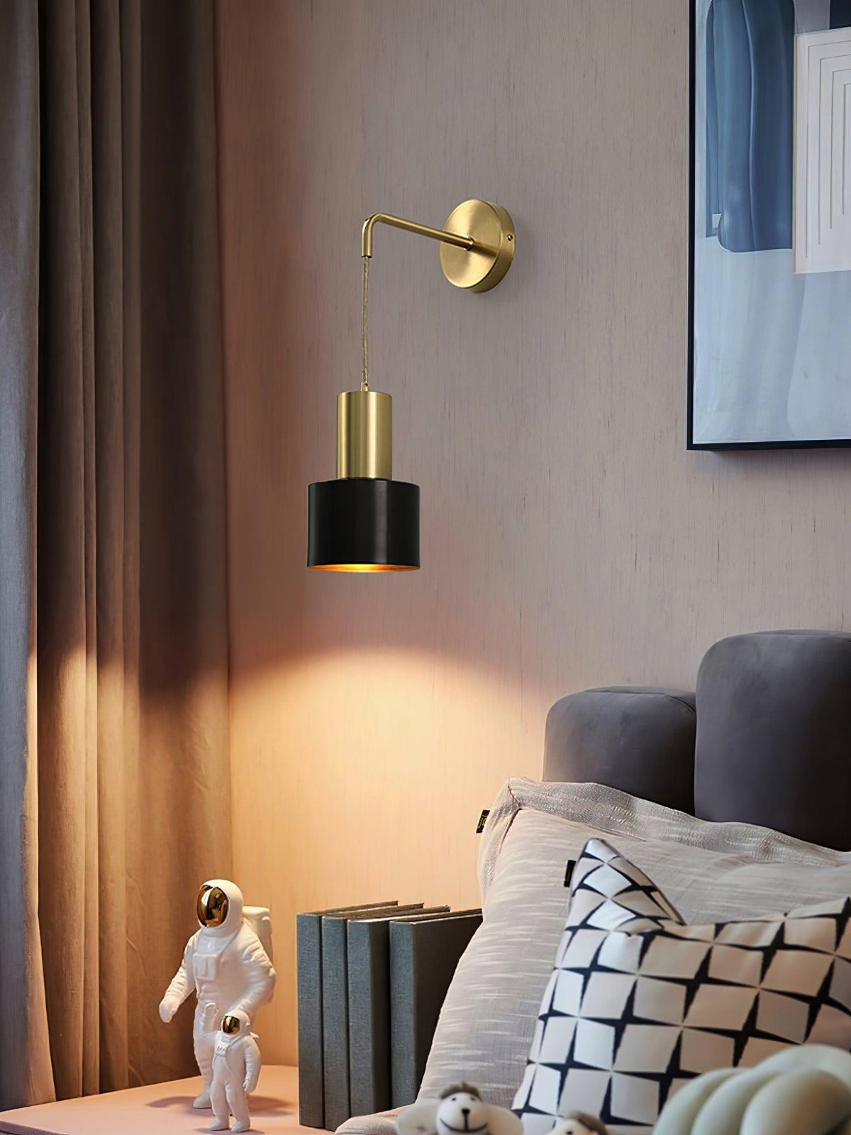 Alvina moderne minimalistische messing wandlamp