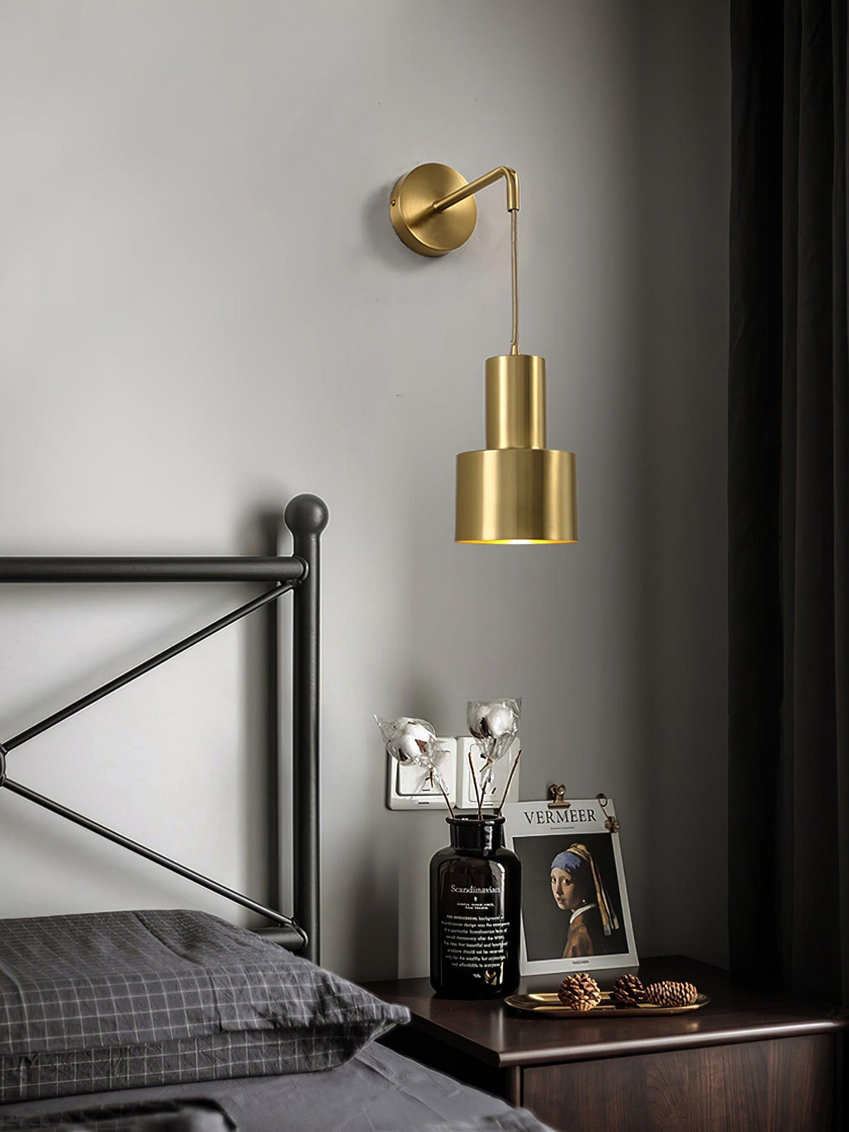 Alvina moderne minimalistische messing wandlamp