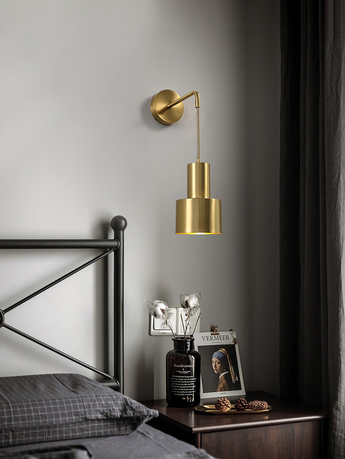 Alvina moderne minimalistische messing wandlamp