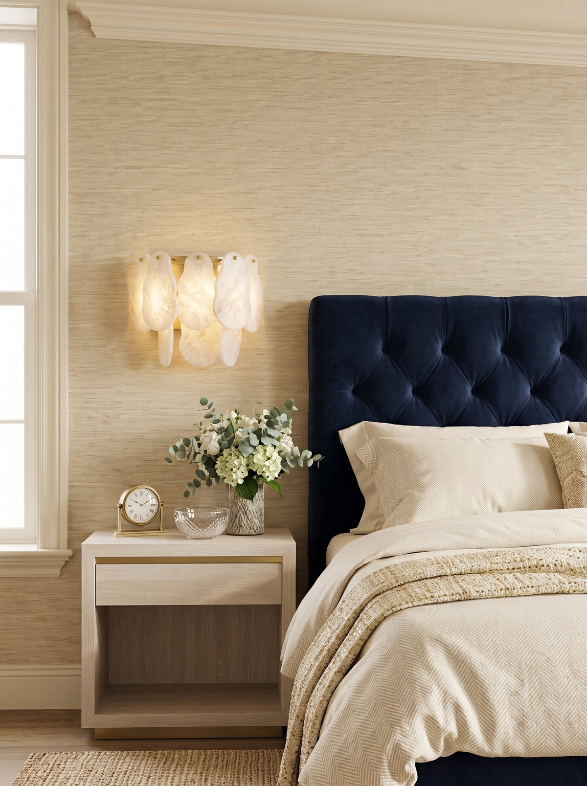 Quenstone onregelmatige albast wandlamp