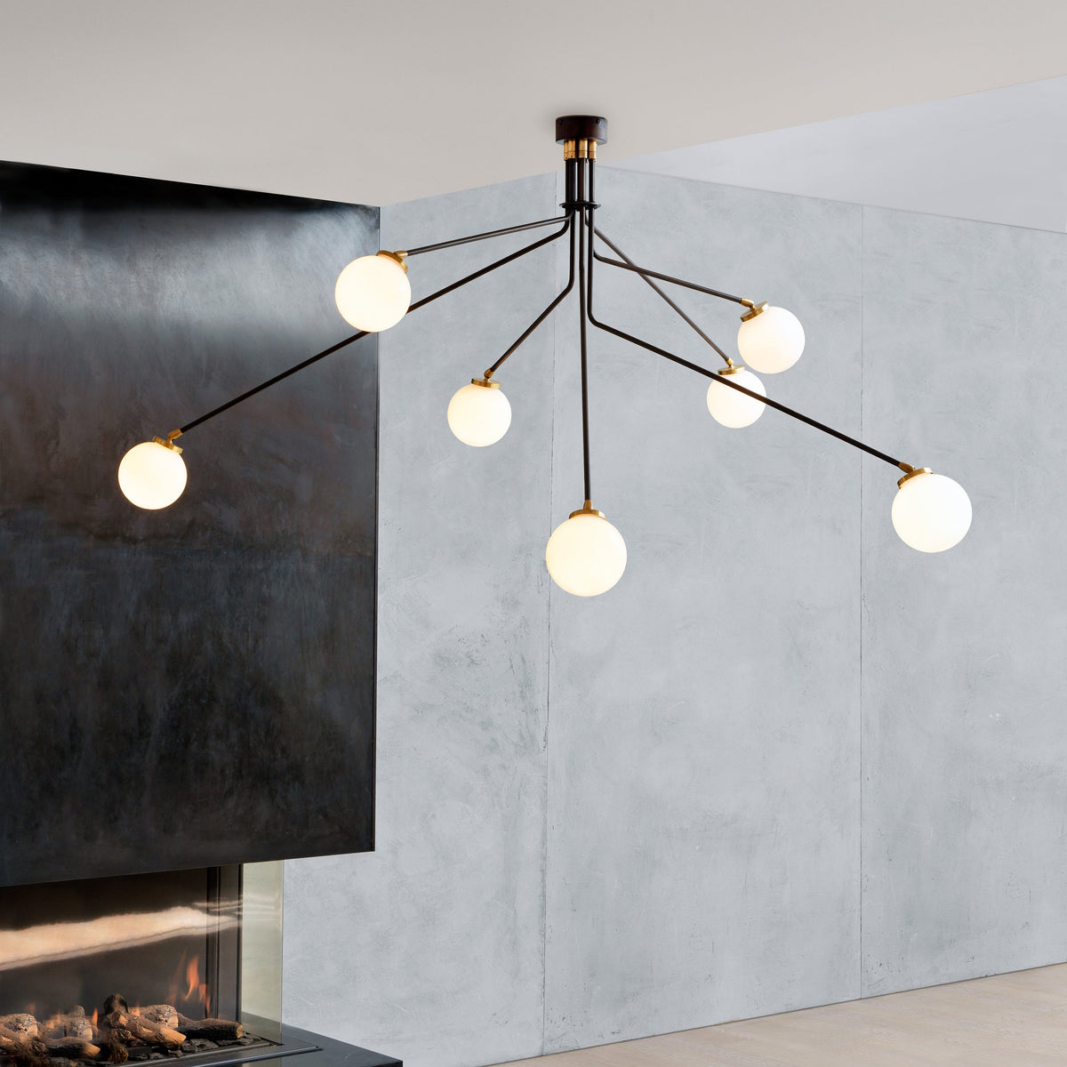 Vatnuvyo moderne minimalistische plafondlamp van messing en glas