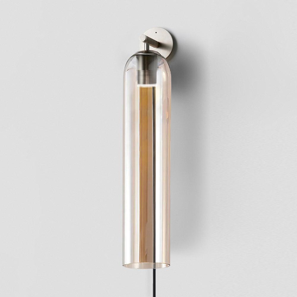 Glas cilinder wandlamp met stekker