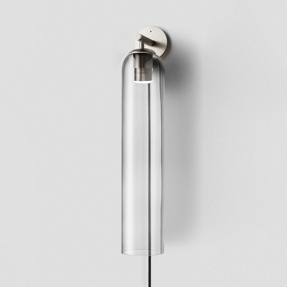 Glas cilinder wandlamp met stekker