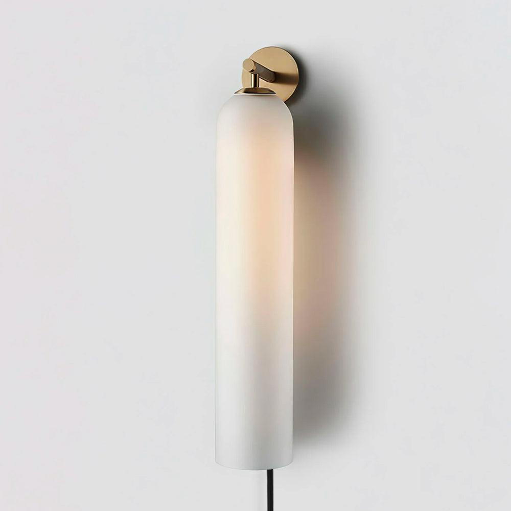 Glas cilinder wandlamp met stekker