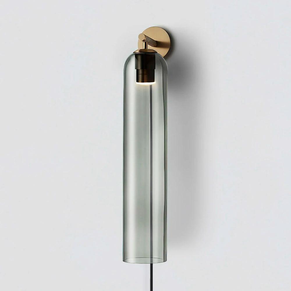 Glas cilinder wandlamp met stekker