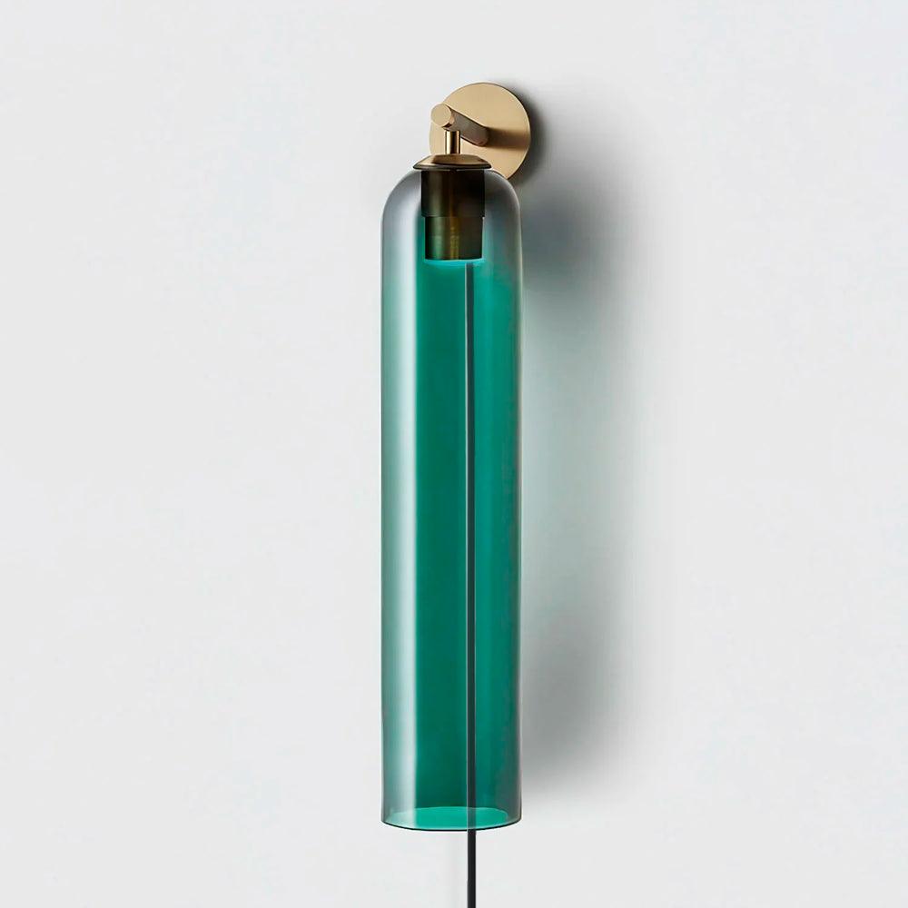 Glas cilinder wandlamp met stekker