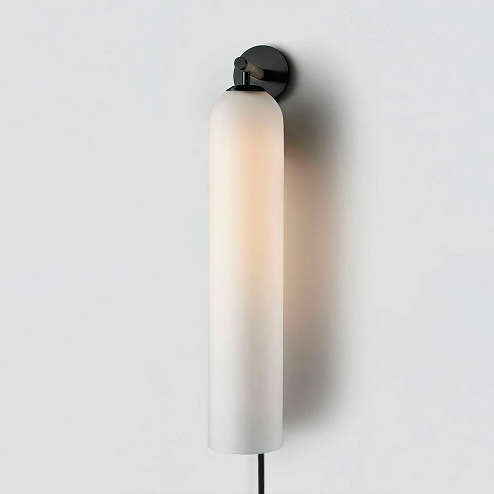 Glas cilinder wandlamp met stekker