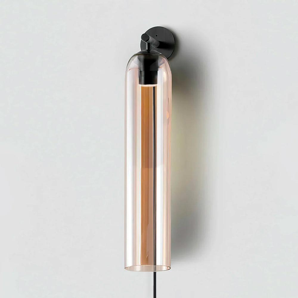Glas cilinder wandlamp met stekker