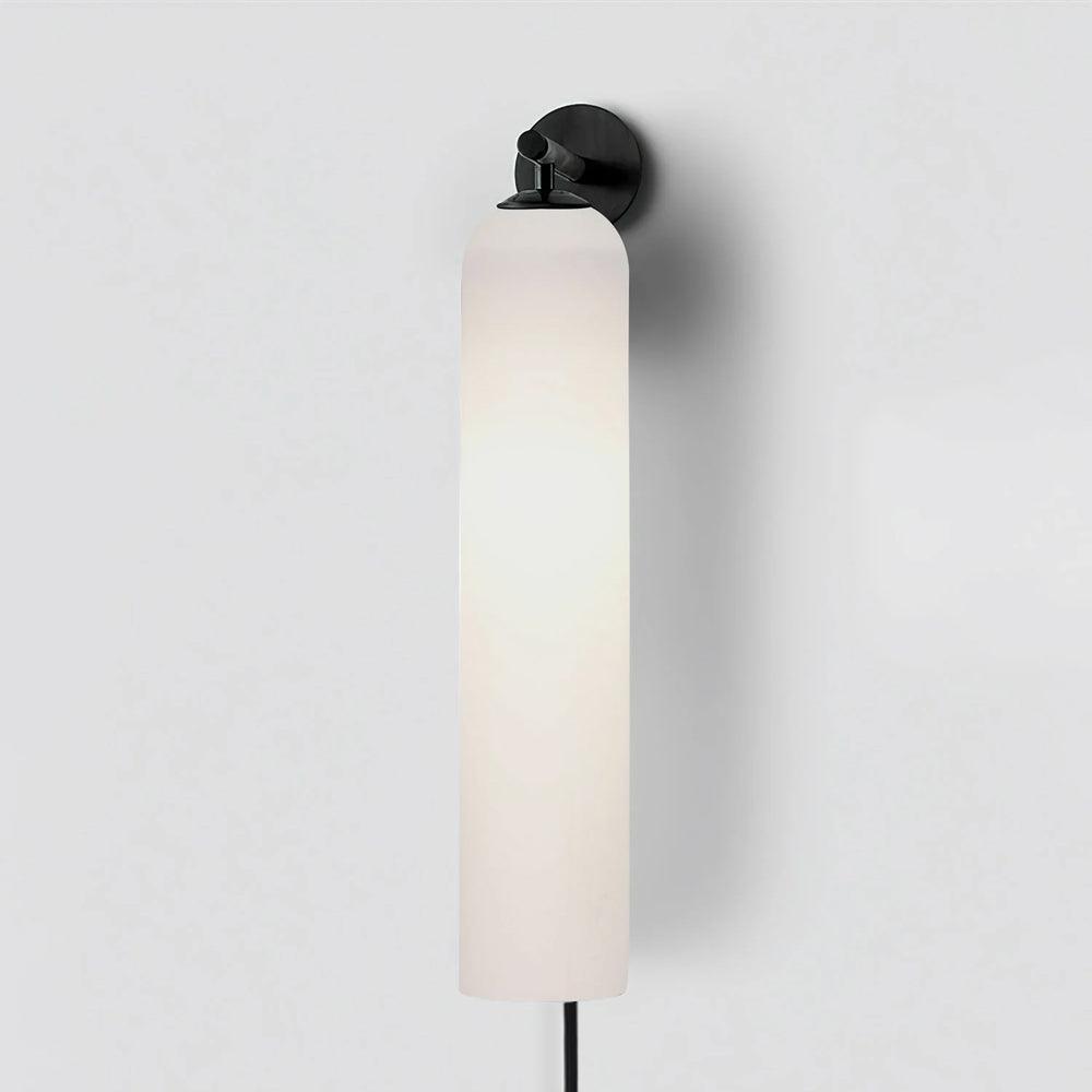 Glas cilinder wandlamp met stekker