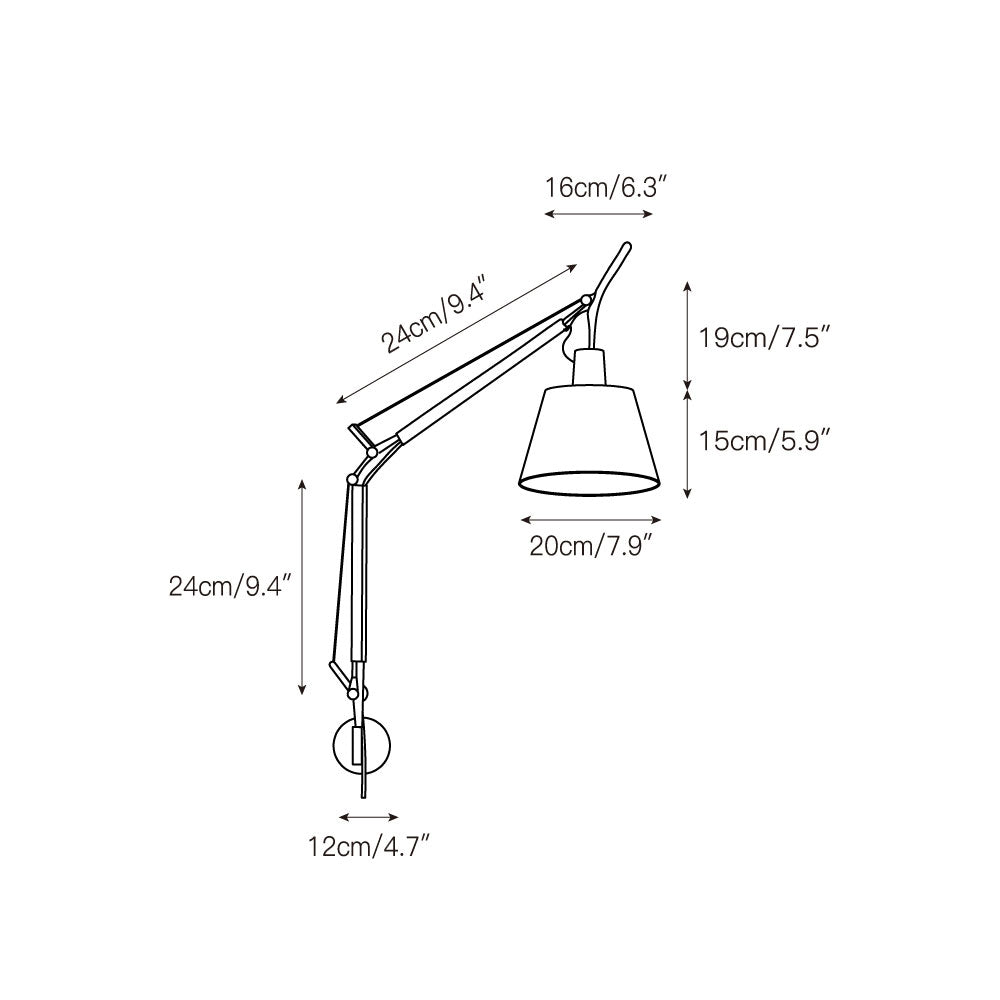 Costanza met stekker Swing-Arm wandlamp